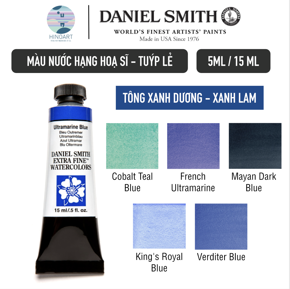 Daniel Smith tuýp - tông xanh dương / xanh lam